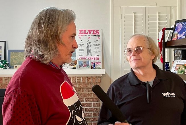 WFSU reporter interviewing Vice President Jeremy Countryman in his office