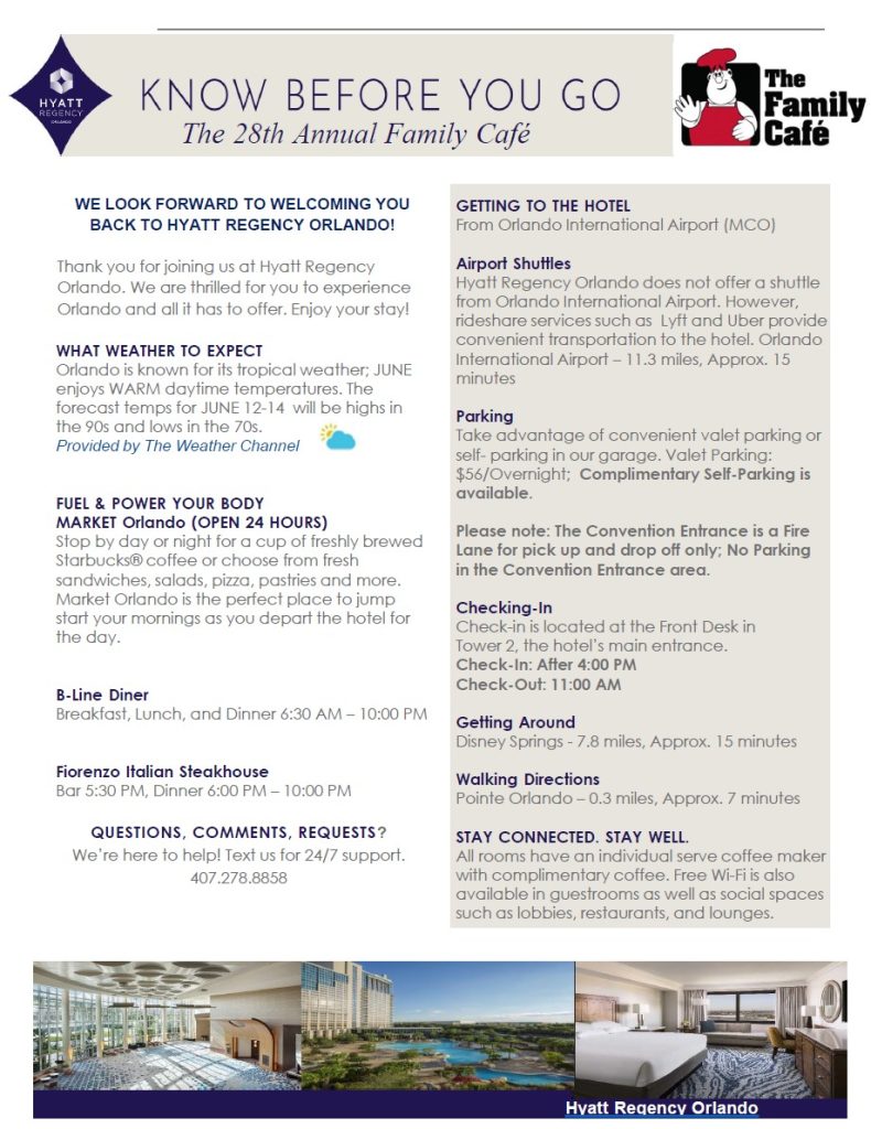 Hyatt Regency Know Before You Go Flyer